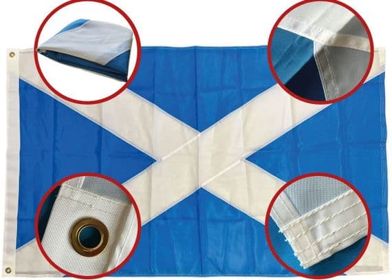 Scotland Saltire Sewn Nylon Flag with Eyelets - 5ft x 3ft | NWFlags