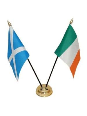 Scotland with Ireland Friendship Table Flag