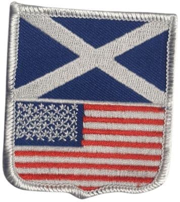 Scotland with USA Friendship Shield Embroidered Sew on p