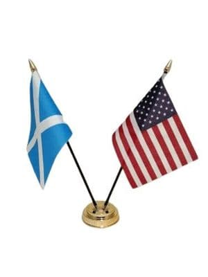 Scotland with USA Friendship Table Flag