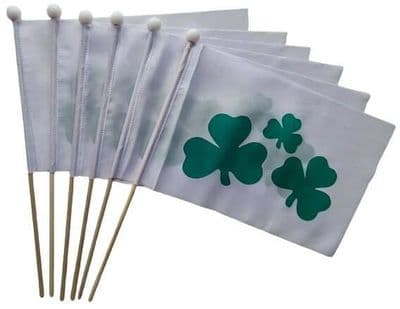 Shamrock Hand Flag - 6 Pack