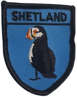 Shetland Puffin Badge Embroidered Sew on patch