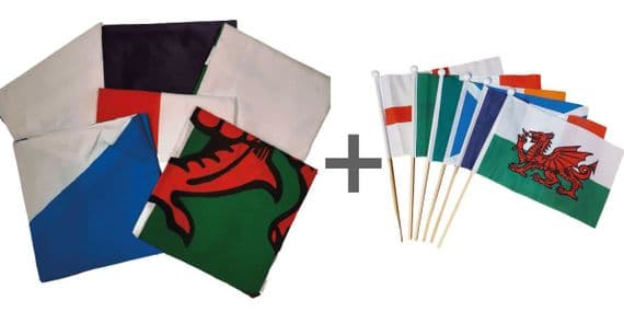 Six Nations Flag Bundle Hand Flags | Buy Six Nations Hand Flags