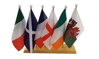 Six Nations Wooden Plinth Table Flag Set