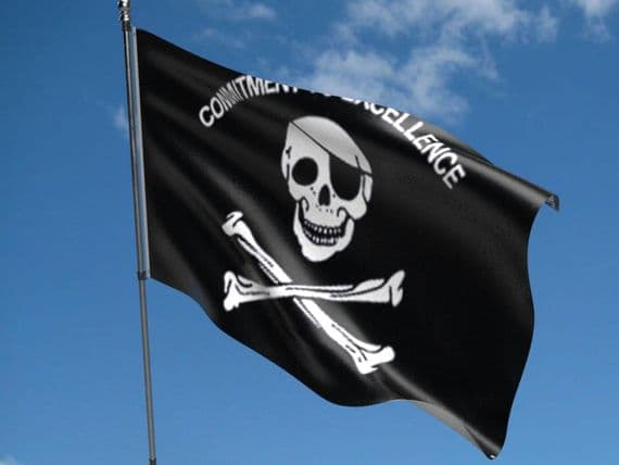 Skull Commitment to Excellence Pirate Flag | NWFlags
