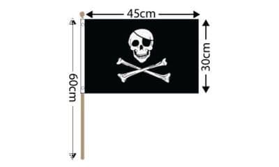 Skull Crossbones Large Hand Flag 18