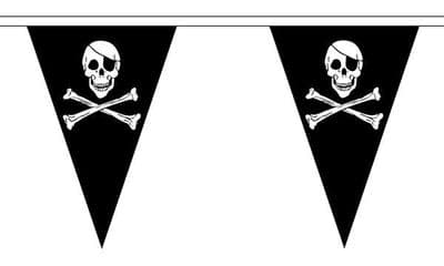 Skull & Crossbones Triangle Bunting (5m) - 12 Flags