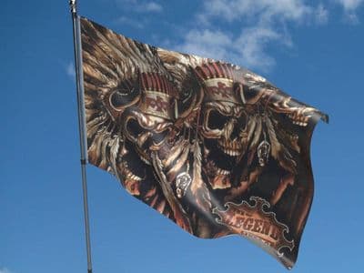 Skull Indian Flag 5ft x 3ft