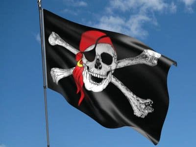 Skull With Scarf Flag 5ft x 3ft