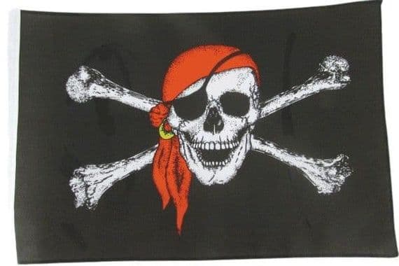 Skull & Scarf Pirate 1ft Flag | Buy Skull & Scarf Pirate 1ft Flag