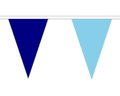 Sky Blue & Navy Blue Triangle Bunting (20m) - 54 Flags