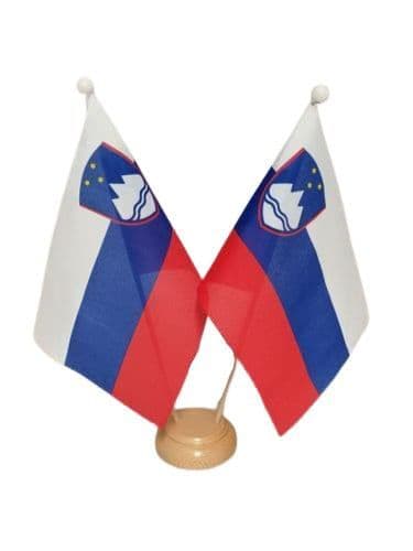 Slovenia Double Table Flag | Buy Slovenia Double Wooden Table Flag