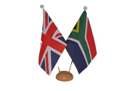 South Africa Friendship Wooden Table Flag
