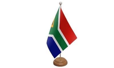 South Africa Wooden Table Flag