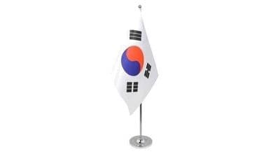 South Korea Satin Table Flag