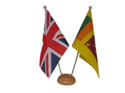 Sri Lanka Friendship Table Flag - Wood