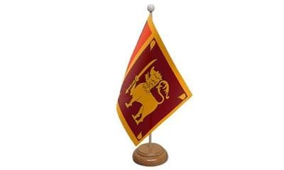 Sri Lanka Table Flag - Wood
