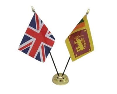 Sri Lanka with UK Friendship Table Flag