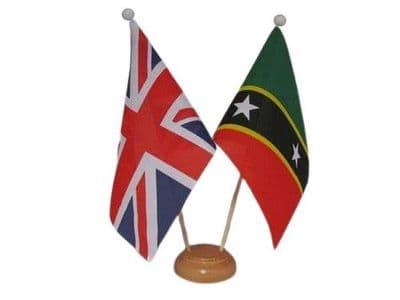 St Kitts and Nevis Friendship Table Flag - Wood