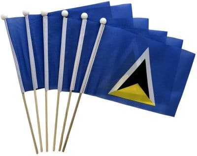 St Lucia Hand Flag - 6 Pack