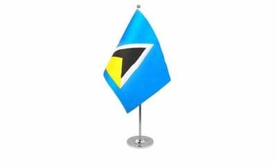 St Lucia Table Flag - Satin