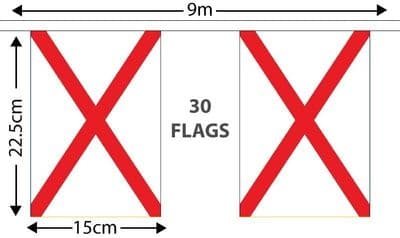 St Patricks Cross Bunting 9m
