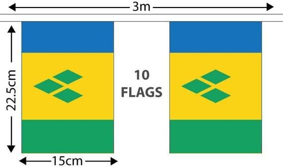 St Vincent Bunting Small | Buy St Vincent Small Bunting | NWFlags