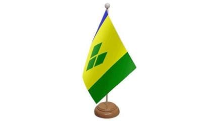 St Vincent Wooden Table Flag