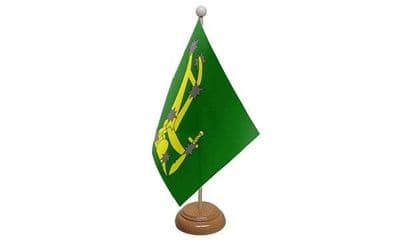 Starry Plough Green Table Flag - Wood