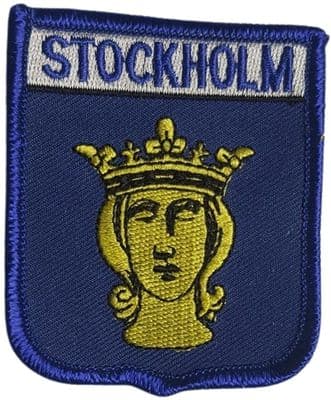 Stockholm on Shield Embroidered Sew on patch
