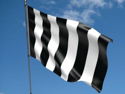 Striped - Black & White 5ft x 3ft Flag