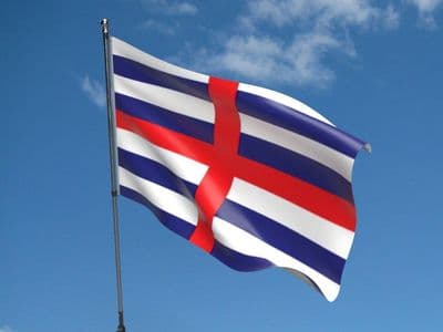 Striped Ensign Blue and White Flag - 5ft x 3ft | Standard Polyester