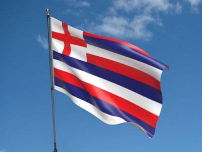 Striped Ensign Red, Blue and White Flag - 5ft x 3ft | Standard Polyester