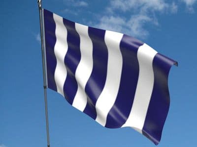 Striped - Navy & White Flag 5ft x 3ft