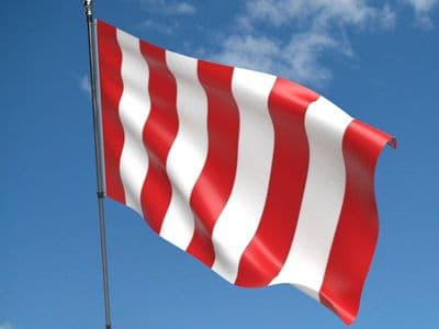 Striped - Red & White 5ft x 3ft Flag