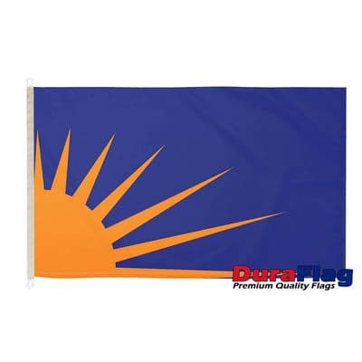 Sunburst Blue/Orange Flag - 5ft x 3ft | Premium Quality DuraFlag D Clips