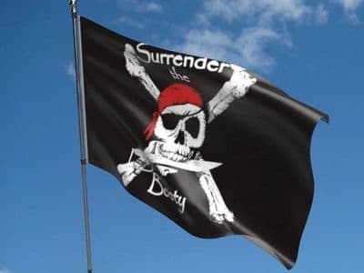 Surrender The Booty Pirate Flag 5ft x 3ft