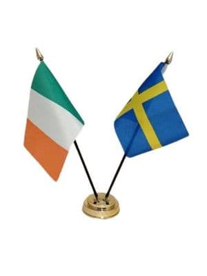 Sweden with Ireland Friendship Table Flag
