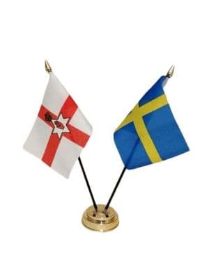 Sweden with Northern Ireland Friendship Table Flag