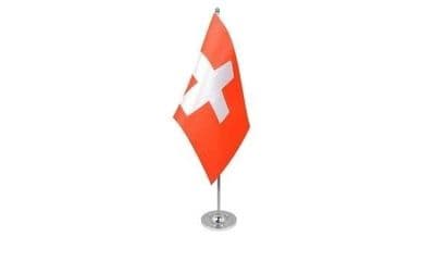 Switzerland Satin Table Flag
