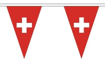 Switzerland Triangle Bunting (5m) - 12 Flags
