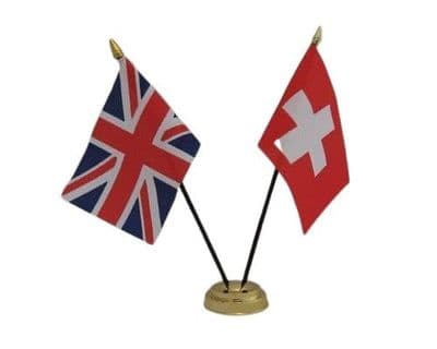 Switzerland with UK Friendship Table Flag