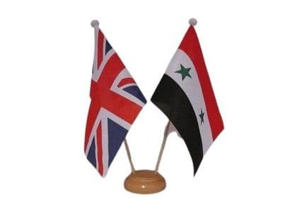Syria Friendship Table Flag - Wood