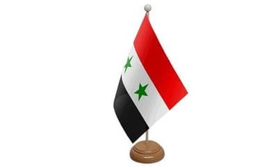 Syria Table Flag - Wood