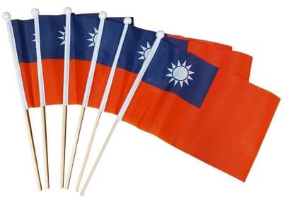 Taiwan Hand Flag - 6 Pack