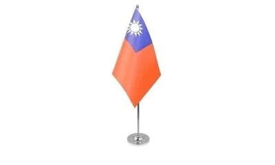 Taiwan Table Flag - Satin