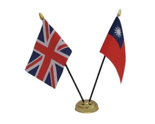 Taiwan & UK Table Flag | Buy Taiwan & UK Table Flag | NWFlags