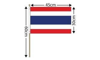 Thailand Stockflagge – 30 X 45 Cm, Polyester, Mit Holzstab