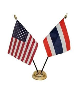 Thailand with USA Friendship Table Flag