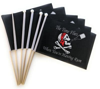 Time Flies When You Have Rum Hand Flag - 6 Pack